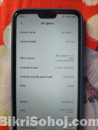 Xiaomi mi8 lite full fresh